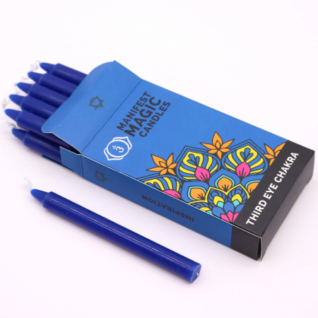Lumanari Magice Ezoterice (12 buc) - Albastru Inchis - Chakra al Treilea Ochi [1]