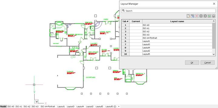 BricsCAD Layout Manager