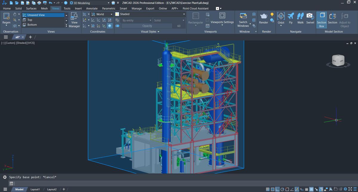ZWCAD 2026.3 – functii pentru sectionarea modelelor 3D