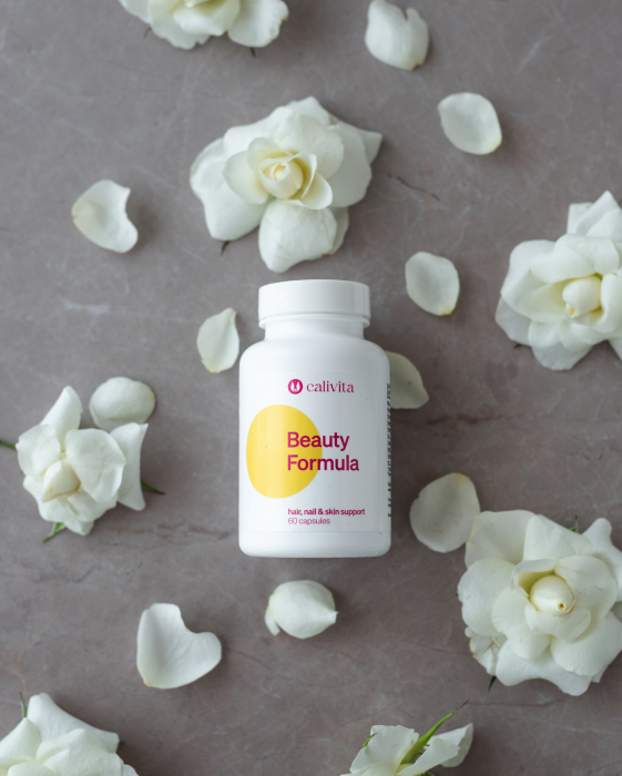 Beauty Formula CaliVita, regenerează şi fortifică structura firului de păr, 60 capsule + cutie pastile [4]