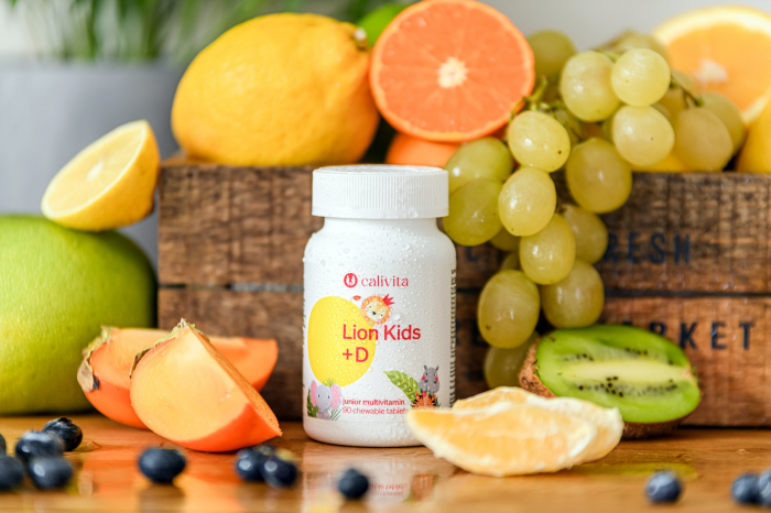 Lion Kids + Vitamin D CaliVita, 90 tablete masticabile, multivitamine pentru copii [3]