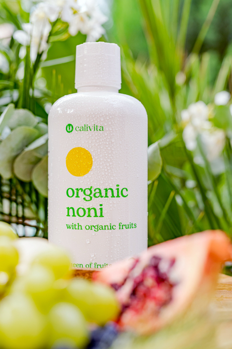 Organic Noni, CaliVita, 946 ml, suc de noni organic cu struguri albi, cireşe negre şi rodii organice [7]