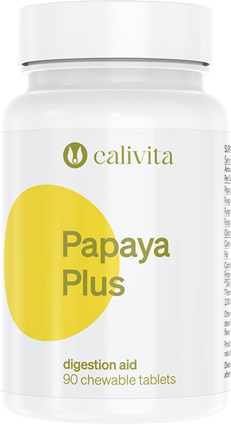 Papaya PLUS, caliVita, 90 tablete masticabile, produs naturist cu enzime digestive [1]