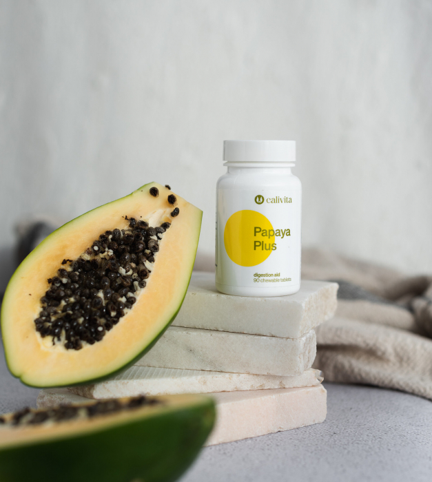 Papaya PLUS, caliVita, 90 tablete masticabile, produs naturist cu enzime digestive [3]