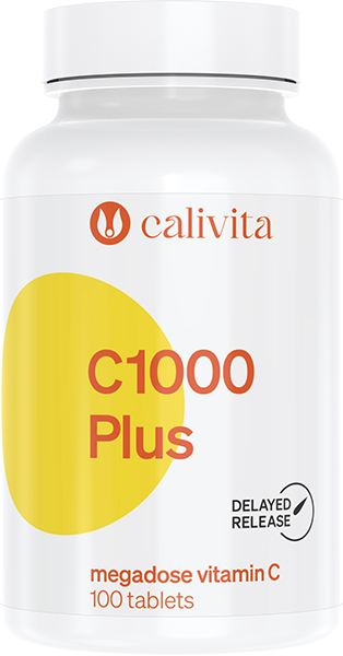 Vitamina C 1000 Plus CaliVita, Megadoză de vitamina C cu măceşe organice, 100 tablete + cutie pastile [6]