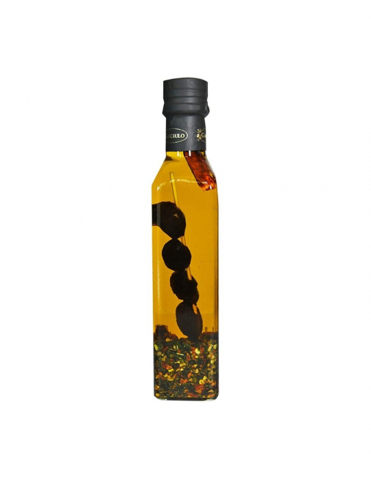 PUTTANESCA: Ulei de măsline extravirgin infuzat cu ardei iute, măsline negre, roșii, pătrunjel și usturoi [4]