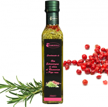 Produse - Ulei de măsline extravirgin, aromatizat cu ROZMARIN și PIPER ROZ