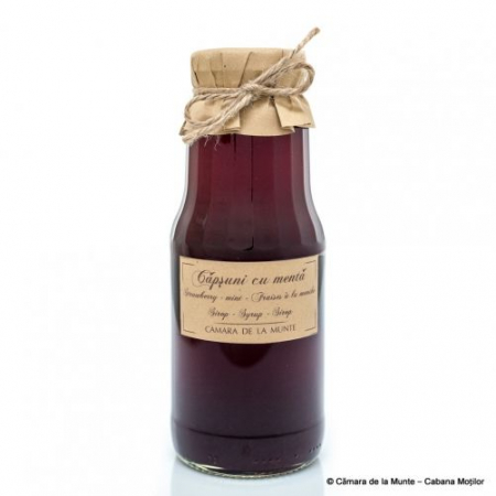 Sirop de casă - Sirop de căpșuni cu mentă 300 ml
