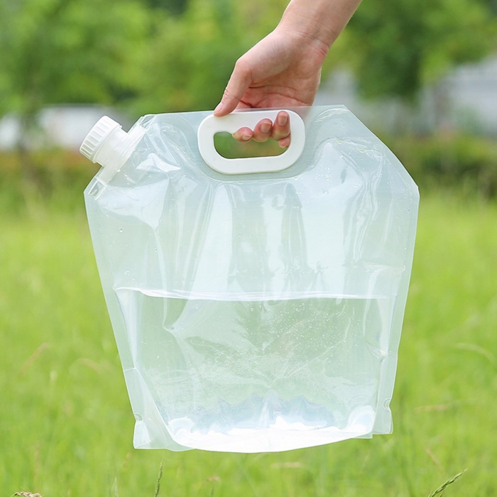 Canistra 10l reutilizabila, pliabila, etansa, transparenta, pentru apa potabila necesara in calatorii, camping, off-road, ATV [2]