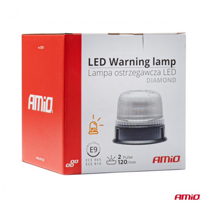 Girofar cu sticla alba 12-24V, R65 R10 IP66 LED [2]