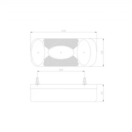Lampa Spate dreapta 215x100, 5 Funcții, cu marsarier Fristom MD-036-P [5]