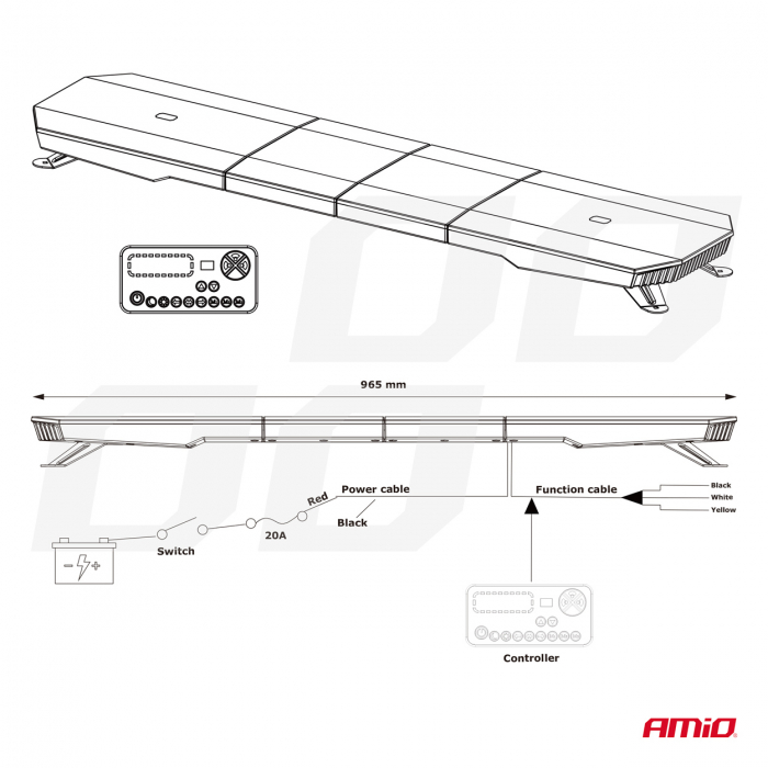 Rampa girofar 12-24V 156 LEDURI 1168mm [10]