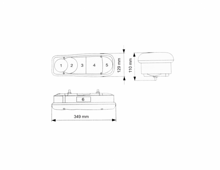Set 2 lampi STOP Stanga +Dreapta 12-24V 350X129mm , 6 functii FLEX [3]