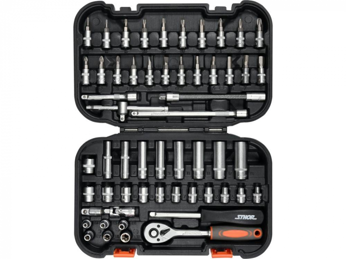 Trusa de chei tubulare + biti 1/4'' - 56 componente [2]