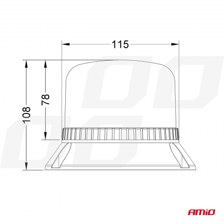 Girofar 12 24V LED W22m magnetic / 3 suruburi, ECE R10 60LED IP66 [1]