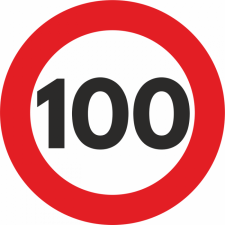 Avertizare si Siguranta - Autocolant Sticker "Limita Viteza" Reflectorizant - 100km/h