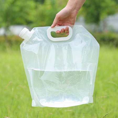 Canistra 10l reutilizabila, pliabila, etansa, transparenta, pentru apa potabila necesara in calatorii, camping, off-road, ATV [1]