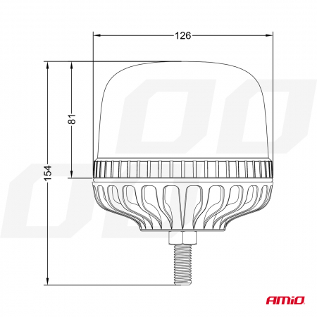 Girofar cu prindere pe tija 24LED 12/24V IP66 [2]