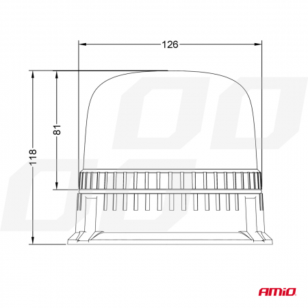 Girofar cu sticla alba 12-24V, R65 R10 IP66 LED [2]