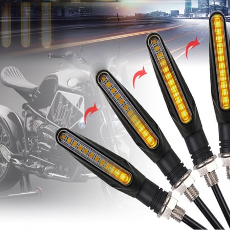 Produse - Set 2 lampi Semnalizare Moto SECVENTIALA, cu 2 functii, pozitie si semnalizare, AVX-ZD59B
