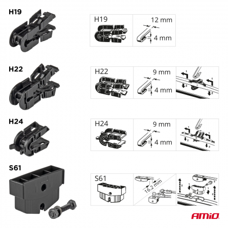 Stergator parbriz 600mm, 24'' DAF, IVECO, MAN, MERCEDES, UNIMOG, AUTOCARE & UTILAJE [1]