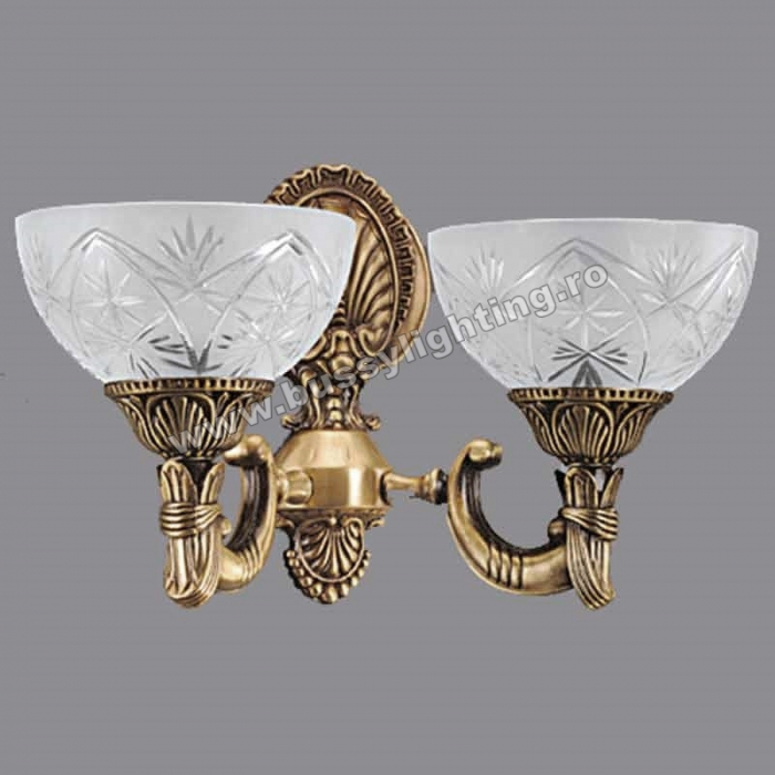 Aplica Elegante cu 2 Brate, Desing Clasic, Finisaj Bronz Antic - Bussy Lighting 3038-52-29 [1]