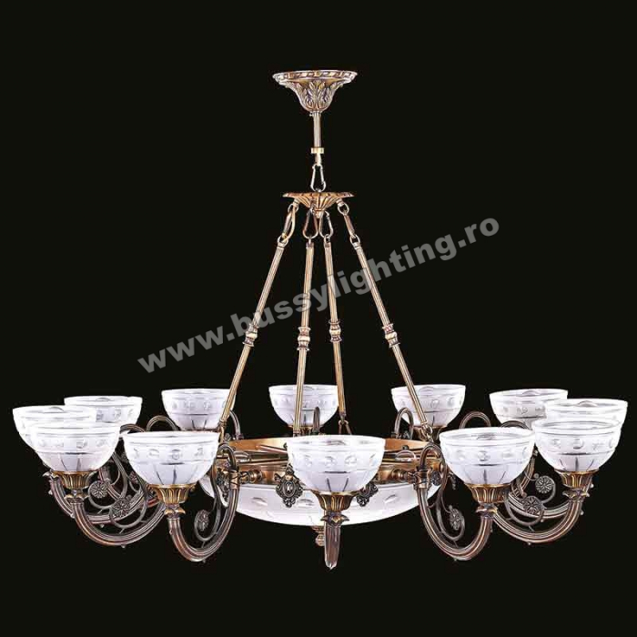 Candelabru Alhamra cu 12 Brate, Desing Clasic, Finisaj Bronz Antic - Bussy Lighting 3042-52-12 [1]