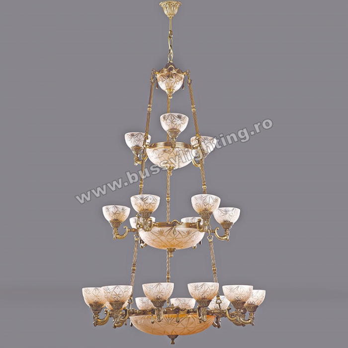 Candelabru Avangard cu 21 Brate, Desing Clasic, Finisaj Bronz Antic - Bussy Lighting 3034-52-21 [1]