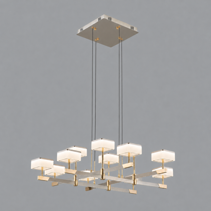 Lustra Milano LED cu 12 Brate pentru Living, Finisaj Aluminiu Periat - Gold Bussy Lighting  5876-8+4 [2]