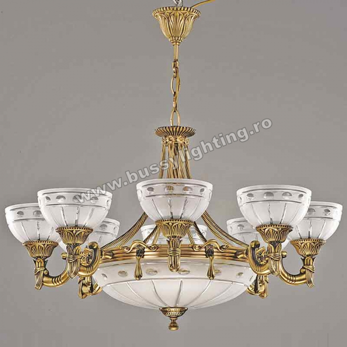 Candelabru Ambiente cu 8 Brate, Desing Clasic, Finisaj Bronz Antic - Bussy Lighting 3039-52-08 [1]