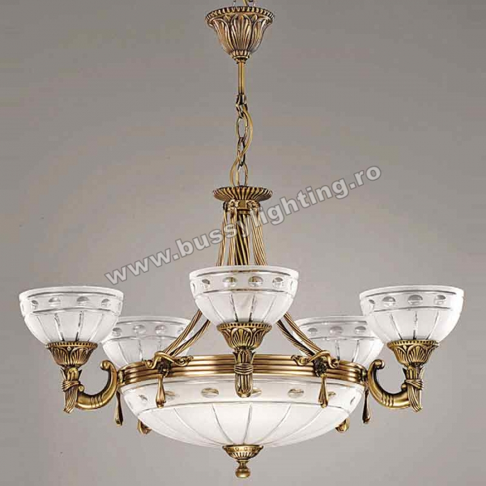 Lustra Ambiente cu 5 Brate, Desing Clasic, Finisaj Bronz Antic - Bussy Lighting 3039-52-05 [1]