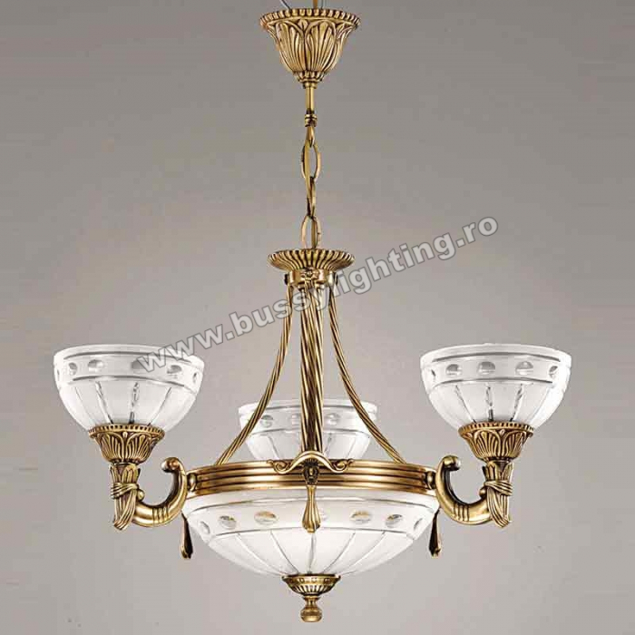 Lustra Ambiente cu 3 Brate, Desing Clasic, Finisaj Bronz Antic - Bussy Lighting 3039-52-03 [1]