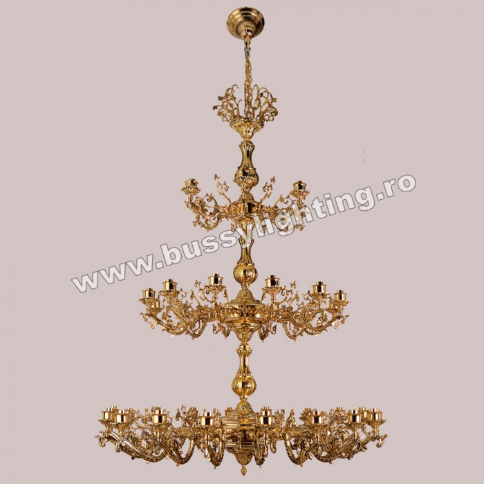 Lustra Bufalo cu 36 Brate, Desing Barocco, French Gold - Bussy Lighting 0734-78-36 [3]