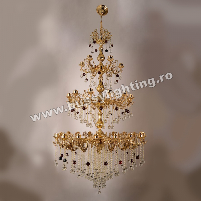 Lustra Bufalo cu 36 Brate, Desing Barocco, French Gold - Bussy Lighting 0734-78-36 [2]