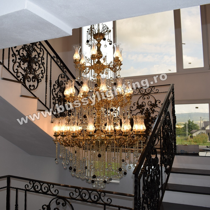 Lustra Bufalo cu 36 Brate, Desing Barocco, French Gold - Bussy Lighting 0734-78-36 [1]