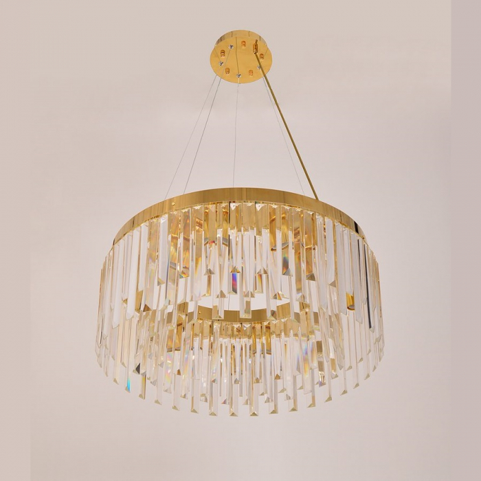 Lustra Cristal cu Diam 60 cm Living, Gold Crom - Bussy Lighting 7388-58-60 [1]