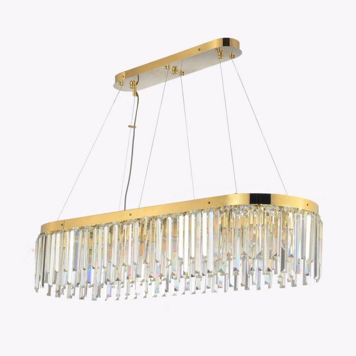 Lustra Cristal cu Diam 90-30 cm Masa Dining, Gold Crom - Bussy Lighting 7388-58-90Y [1]