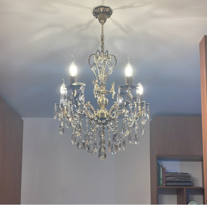 Lustra Bronz Masiv Bebek cu 8 Brate, Desing Renesans, Bronz Antichizat - Bussy Lighting 0107-57-08 [1]
