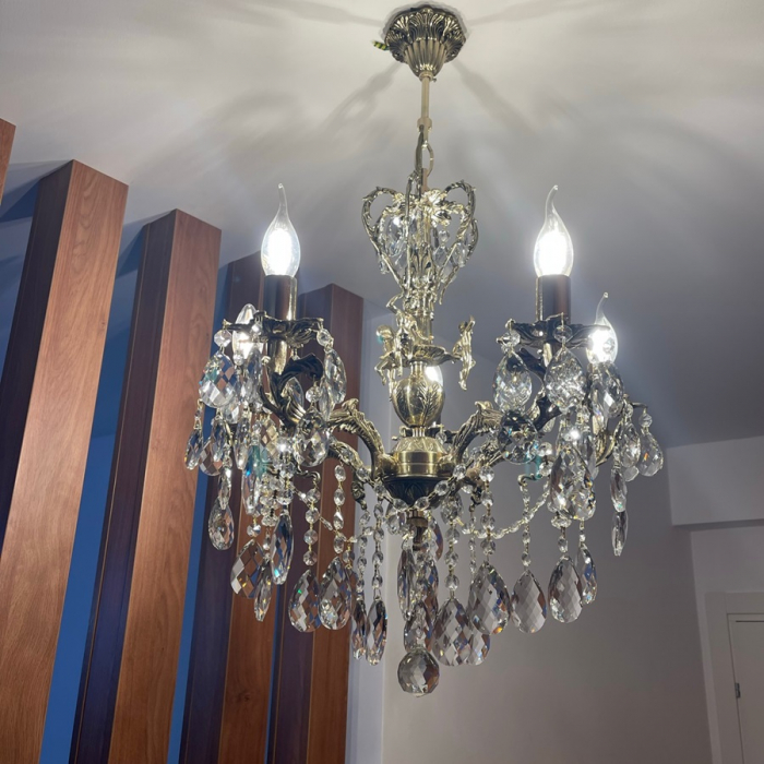 Lustra Bronz Masiv Bebek cu 8 Brate, Desing Renesans, Bronz Antichizat - Bussy Lighting 0107-57-08 [2]