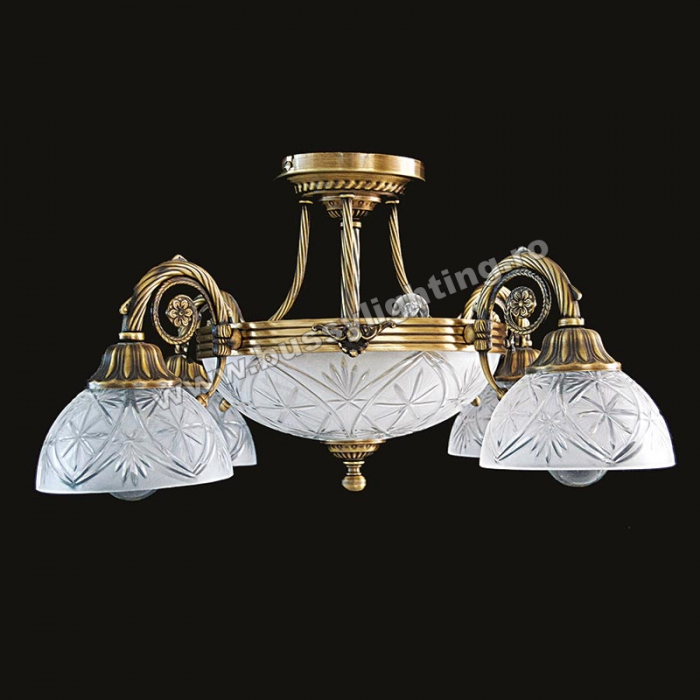 Lustra Dakar cu 5 Brate, Desing Clasic, Finisaj Bronz Antic - Bussy Lighting 3087-52-05K [1]
