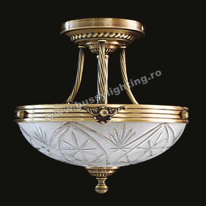 Lustra Dakar cu Diam 33 cm, Desing Clasic, Finisaj Bronz Antic - Bussy Lighting 3087-52-01K [1]