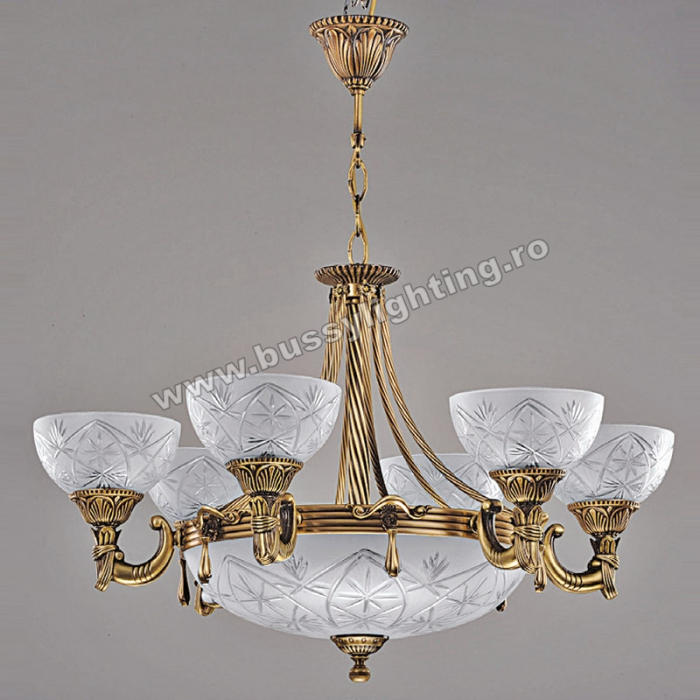 Lustra Elegante cu 6 Brate, Desing Clasic, Finisaj Bronz Antic - Bussy Lighting 3038-52-06 [1]
