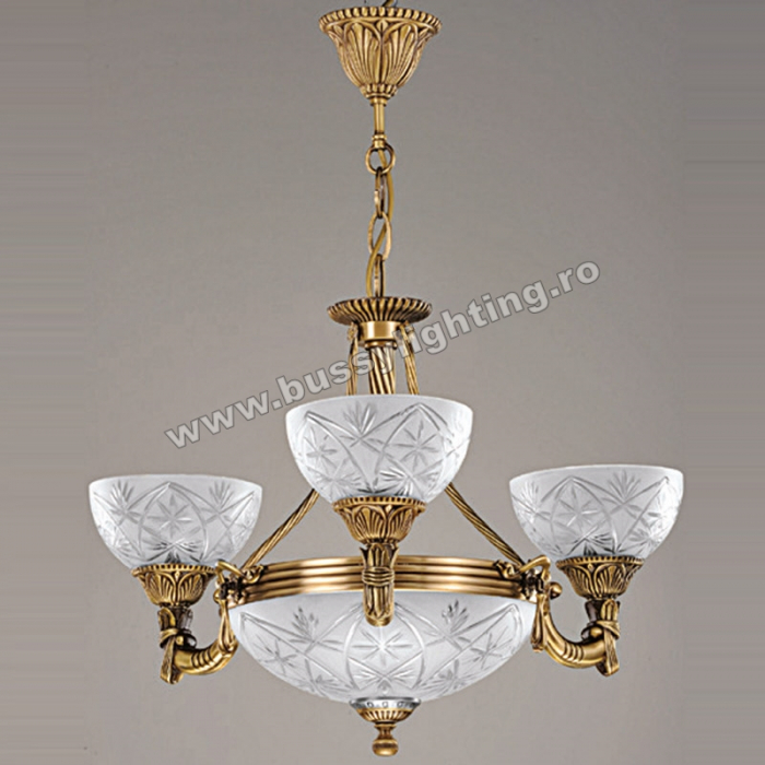 Lustra Elegante cu 3 Brate, Desing Clasic, Finisaj Bronz Antic - Bussy Lighting 3038-52-03 [1]