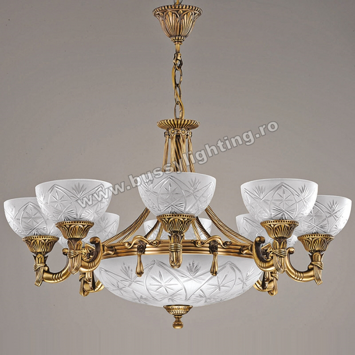 Candelabru Elegante cu 8 Brate, Desing Clasic, Finisaj Bronz Antic - Bussy Lighting 3038-52-08 [1]