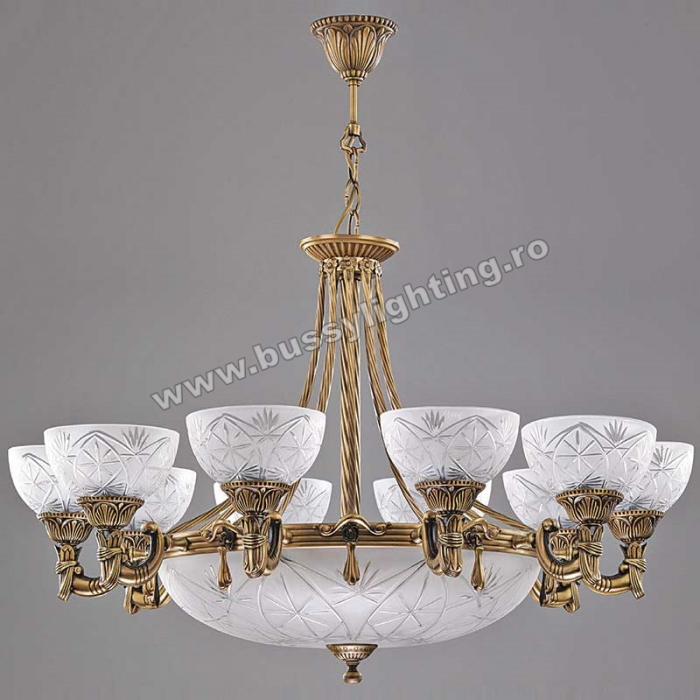 Candelabru Elegante cu 10 Brate, Desing Clasic, Finisaj Bronz Antic - Bussy Lighting 3038-52-10 [1]