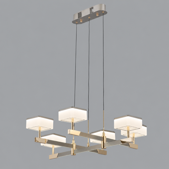 Lustra Milano LED cu 6 Brate, Finisaj Aluminiu Periat - Gold Bussy Lighting 5876-6 [3]