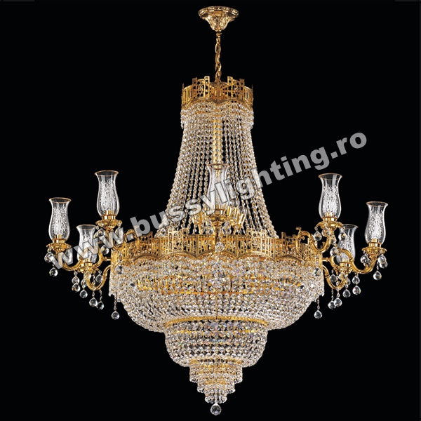 Lustra Renesans Globe cu 9 Brate, Diam 135 cm, Alama Masiv Gold - Bussy Lighting 0168-78-80 [1]