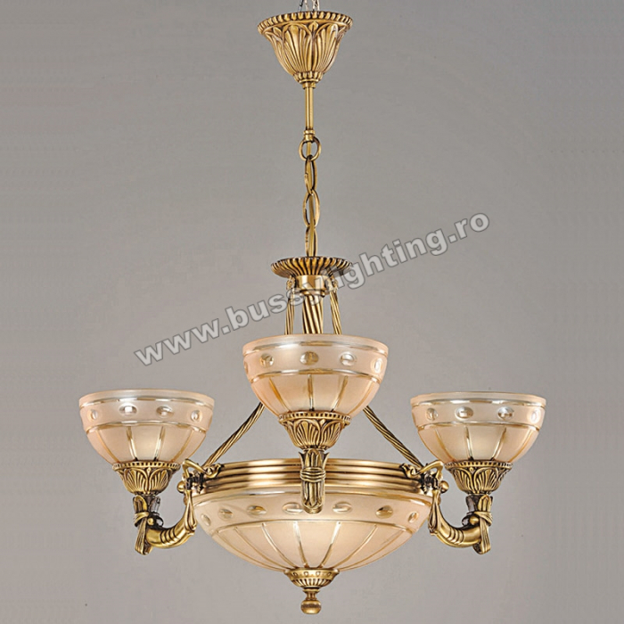 Lustra Versace cu 3 Brate, Desing Clasic, Finisaj Bronz Antic - Bussy Lighting 3033-52-03 [1]