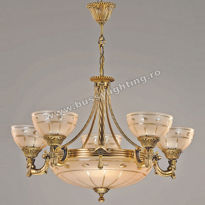 Lustra Versace cu 5 Brate, Desing Clasic, Finisaj Bronz Antic - Bussy Lighting 3033-52-05 [1]