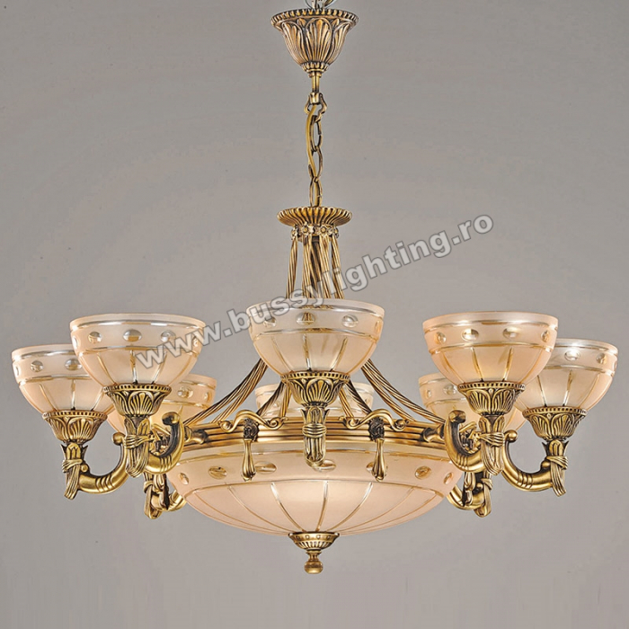 Lustra Versace cu 8 Brate, Desing Clasic, Finisaj Bronz Antic - Bussy Lighting 3033-52-08 [1]